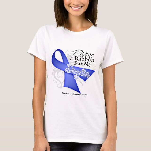 Daughter Periwinkle Ribbon - Stomach Cancer T-Shirt (Front)