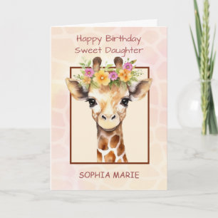 Daughter Personalize Birthday Sweet Safari Jungle Card