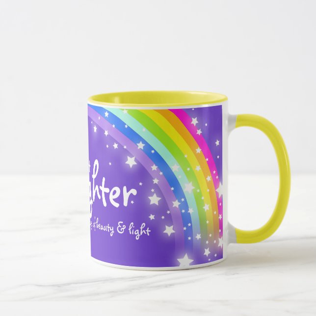 Daughter personalized rainbow purple pink mug (Right)