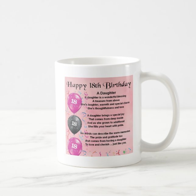 Daughter Poem - 18th Birthday Coffee Mug (Right)