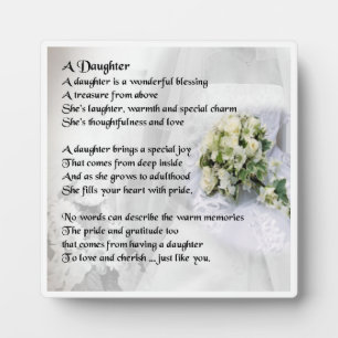 Daughter Poem Plaque - Wedding  Design