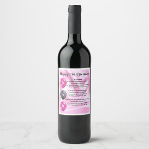 Daughter  Poem Wine Bottle Label -  21st Birthday