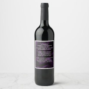 Daughter  Poem Wine Bottle Label  - Purple