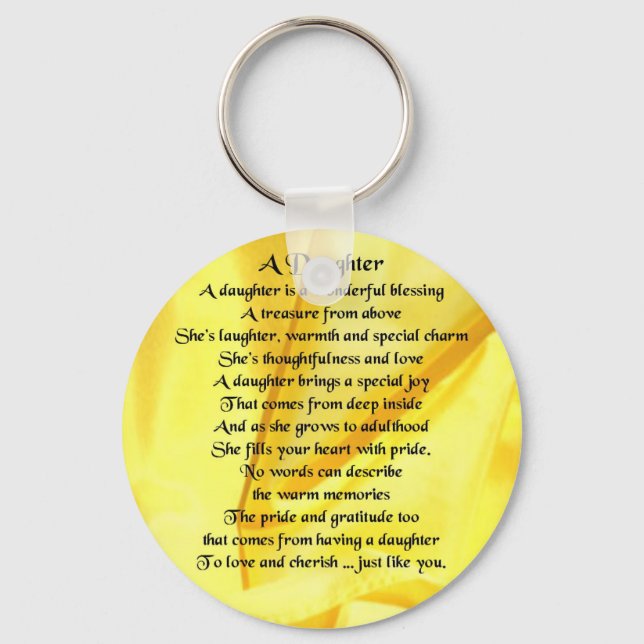 Daughter Poem - Yellow Silk Keychain (Front)