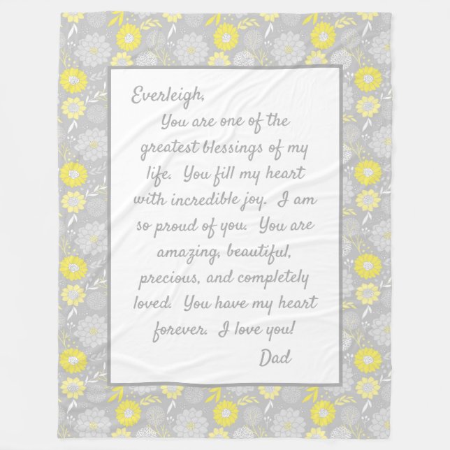 Daughter Proud of You Fleece Blanket (Front)