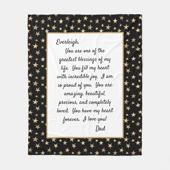 Daughter Proud of You Fleece Blanket (Front)