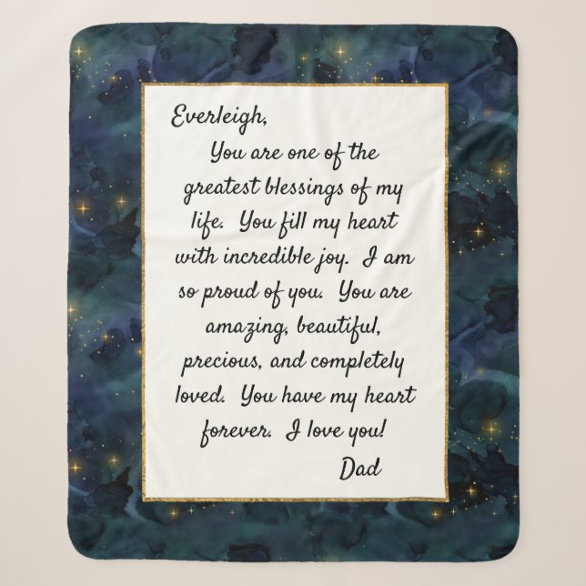 Daughter Proud of You Sherpa Blanket (Front)
