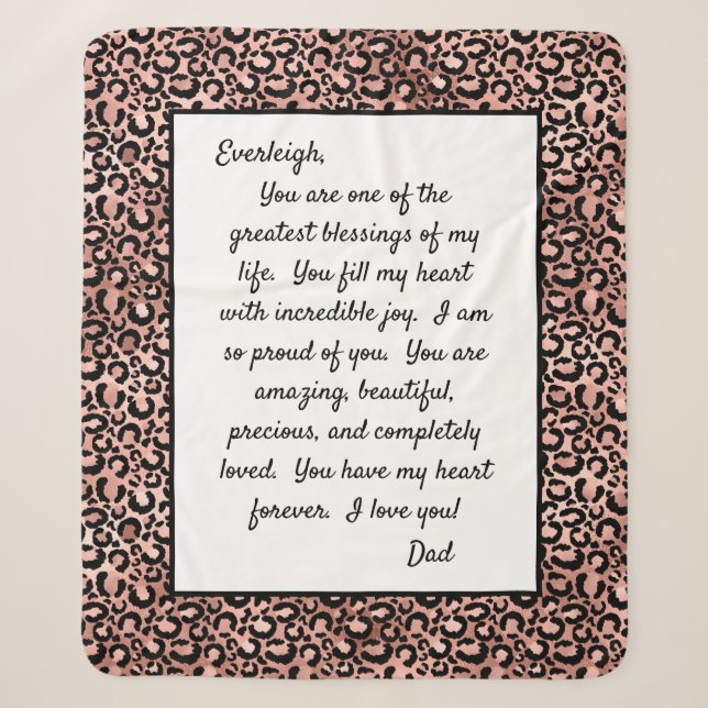 Daughter Proud of You Sherpa Blanket (Front)