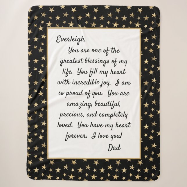 Daughter Proud of You Sherpa Blanket (Front)