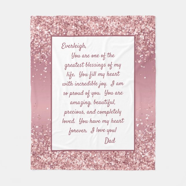 Daughter Proud of Youou Fleece Blanket (Front)