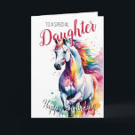 Daughter rainbow pony horse birthday unicorn card<br><div class="desc">Elevate any occasion with our custom greeting cards. Perfect for adding a personal touch,  these cards are ideal for everything from birthdays to holidays. Their versatility is unmatched,  allowing you to create unique messages,  beautiful designs,  and heartfelt sentiments with ease.
Designed By The Arty Apples</div>
