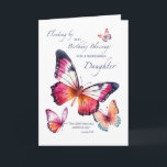 Daughter Religious Birthday Pretty Butterflies Card<br><div class="desc">Celebrate your Daughter’s birthday with this beautiful faith-filled card adorned with soft watercolor butterflies in blush, lavender, and coral. The front message shares birthday blessings with gentle warmth, and the verse from Numbers 6:24 adds a meaningful spiritual touch. A tender way to honour the joy she brings to your life...</div>