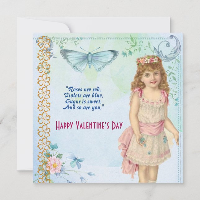 Daughter Rustic Butterfly Flora Vintage Valentine  (Front)