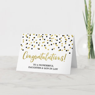 Daughter & Son In Law Congratulations Black Gold Card