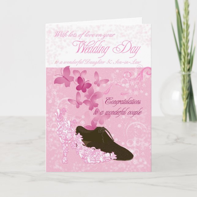 Daughter & Son-in-Law wedding day congratulations Card (Front)