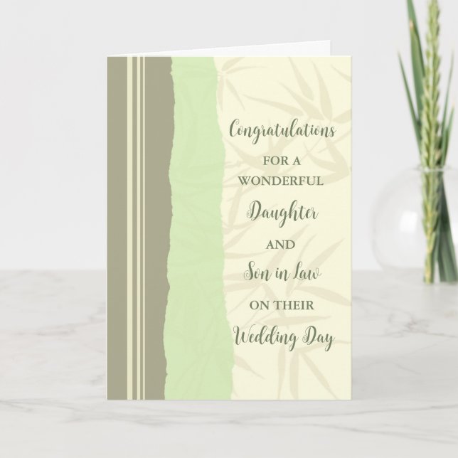 Daughter & Son in Law Wedding Day Congratulations Card (Front)