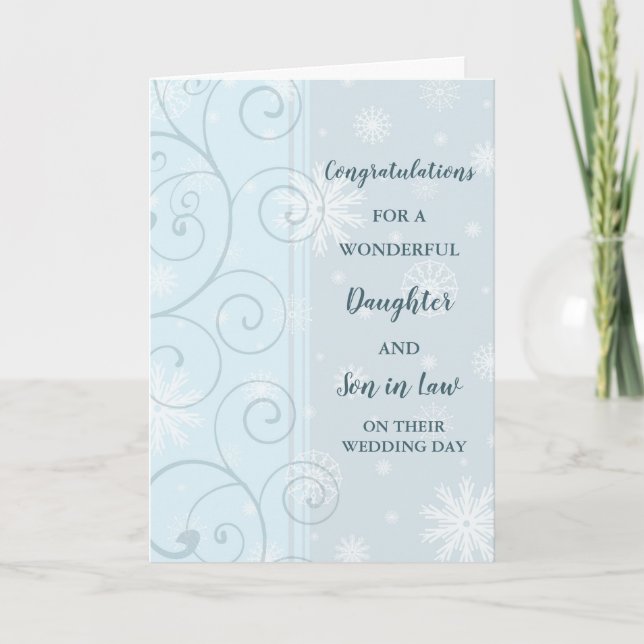 Daughter & Son in Law Wedding Day Congratulations Card (Front)