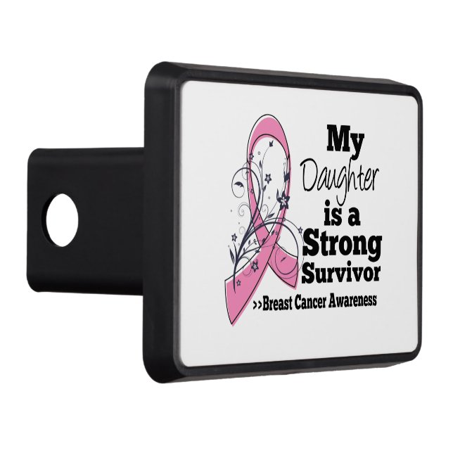 Daughter Strong Survivor Breast Cancer Trailer Hitch Cover (Right)