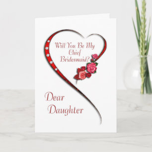 Daughter, Swirling heart Chief Bridesmaid invite