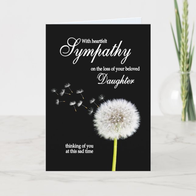 Daughter Sympathy Dandelion Clock  Card (Front)