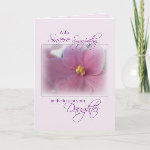 Daughter, Sympathy, Lilac Card