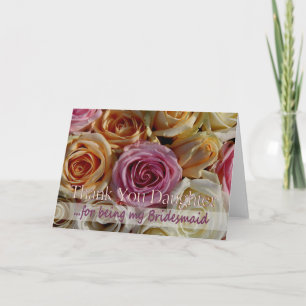 daughter Thank you for being my Bridesmaid Card
