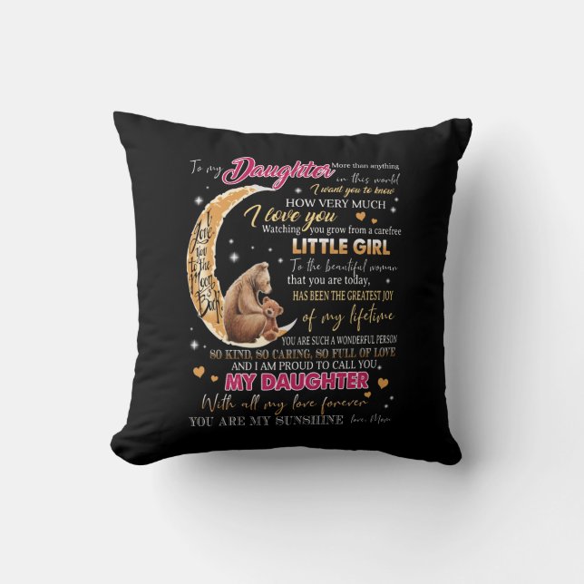 Daughter Throw Pillow (Front)