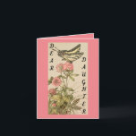 Daughter Vintage Birthday Greeting Card<br><div class="desc">Pretty, vintage picture of a butterfly on pink flowers, is featured on this birthday card for a daughter. Front of card reads, "Dear Daughter", and inside of card reads, "On your Birthday, We wish you all the Love and Happiness Your heart can hold. We are so glad you were born...</div>