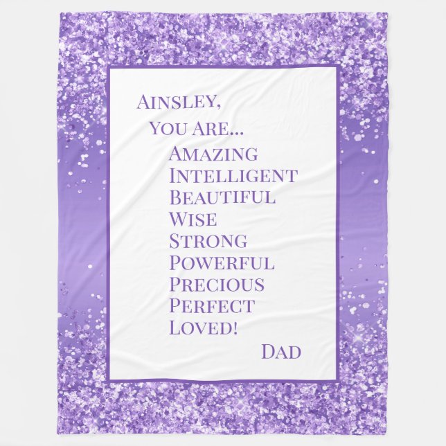 Daughter You Are Amamzing Fleece Blanket (Front)