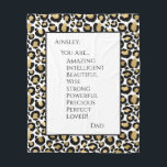 Daughter You Are Amazing Fleece Blanket<br><div class="desc">This blanket with it's modern font and black and gold leopard print edge is a great way to tell your daughter how much you love her and what a blessing she is to you. She will love wrapping up in your love and feel the warmth of your presence even though...</div>