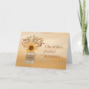 Daughters are Blessings at Thanksgiving Sunflower Card