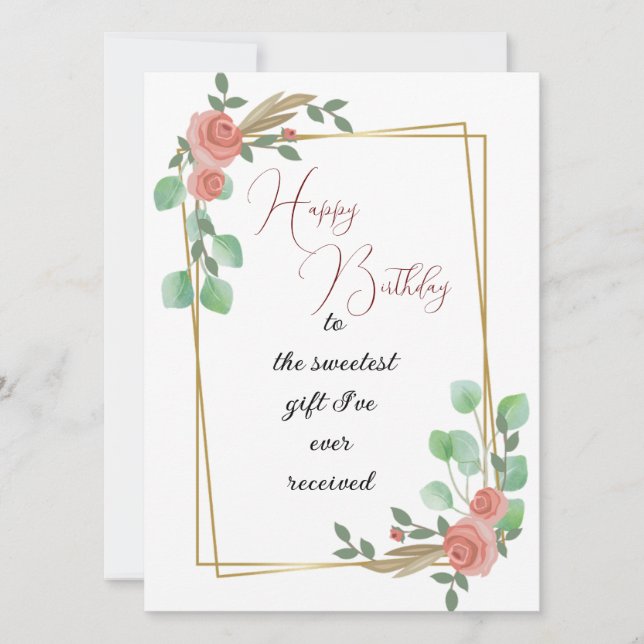 Daughter's Birthday Flat Card (Front)