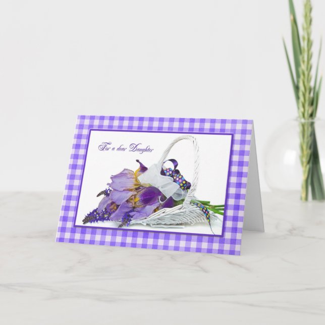 Daughter's Birthday Iris Bouquet Card (Front)