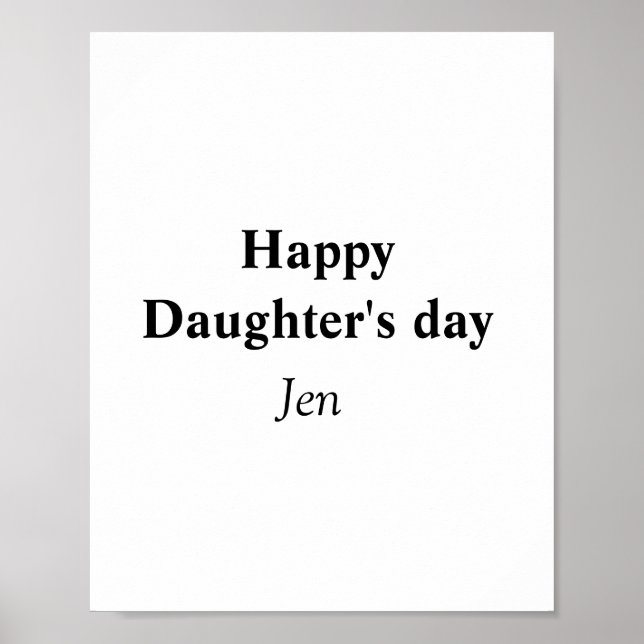 daughters day add your name text image editable  i poster (Front)