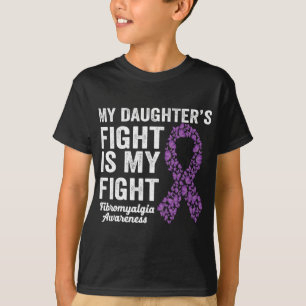 Daughters Fight Is My Fight Purple Fibromyalgia Aw T-Shirt