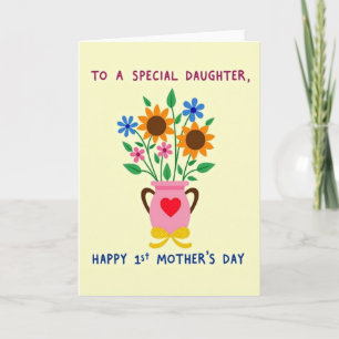 Daughters First Mothers Day Floral Card