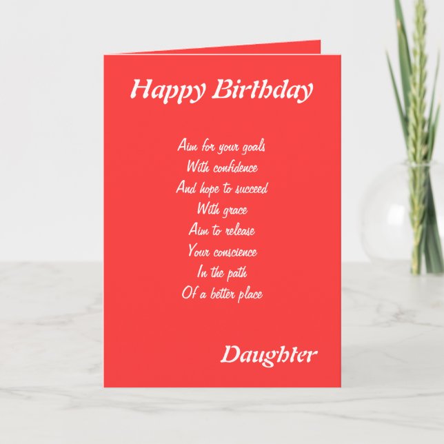 Daughter's Inspirational birthday cards (Front)