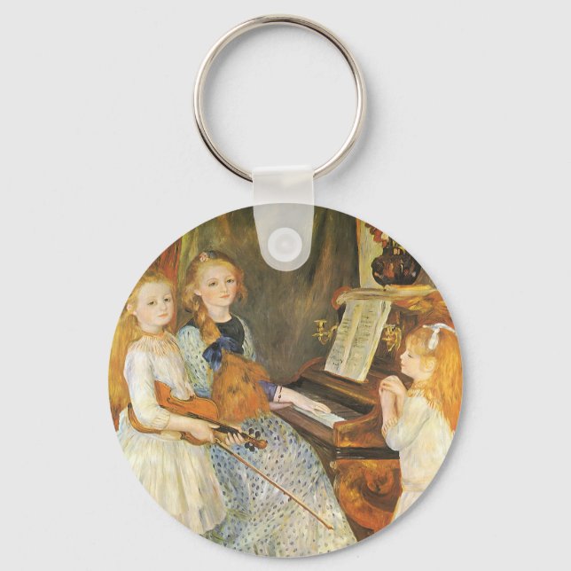 Daughters of Catulle Mendes by Pierre Renoir Keychain (Front)