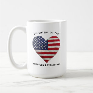 Daughters of the American Revolution DAR US Heart Coffee Mug