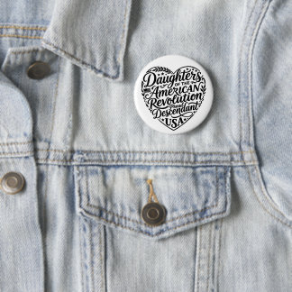 Daughters of the American Revolution heart design 2 Inch Round Button