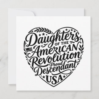 Daughters of the American Revolution heart design Card