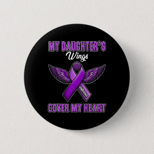 Daughter's Wings Cover My Heart End Overdose 1 2 Inch Round Button