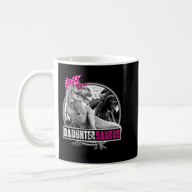 Daughtersaurus T Rex Daughter Dinosaur Matching Fa Coffee Mug (Left)