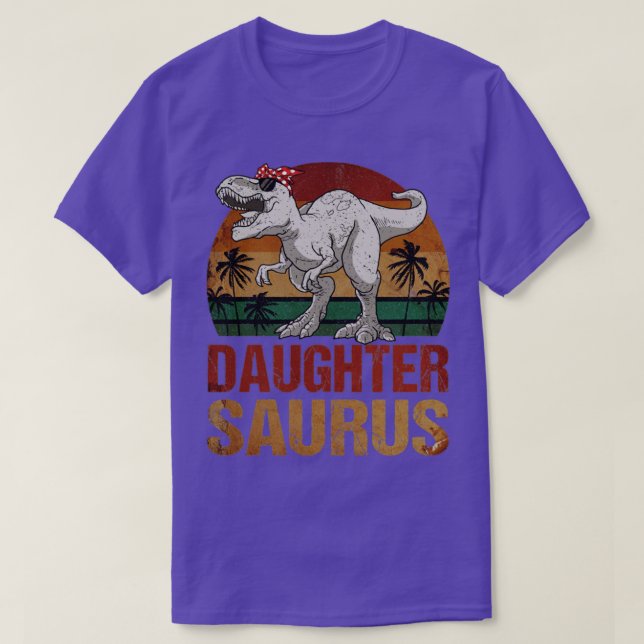 Daughtersaurus T Rex Dinosaur Daughter Saurus Vint T-Shirt (Design Front)