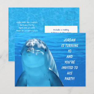 Dauphin Anniversaire Invitation Carte postale