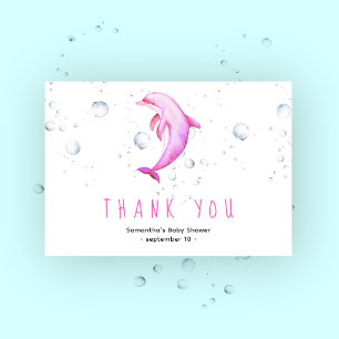 Dauphin aquarelle - Merci pour la baby shower