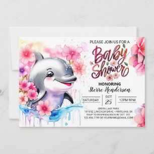 Dauphin Baisers Fille Baby shower Invitation