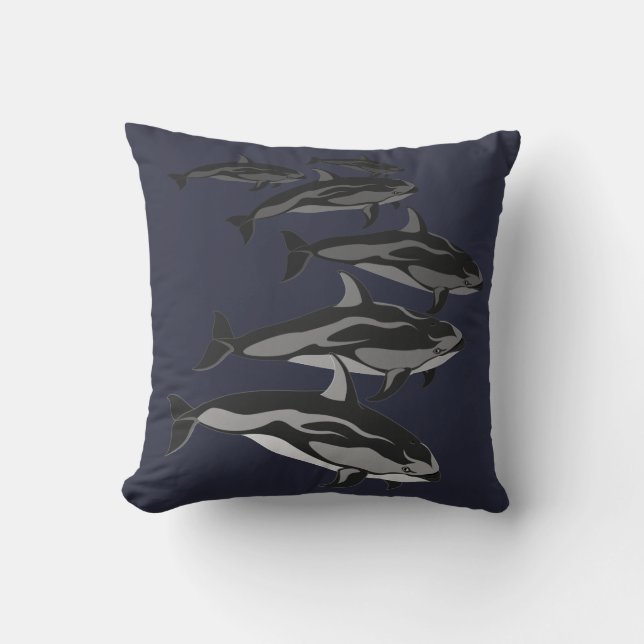 Dauphin Coussin Blanc Côté Dauphin Jeu Oreillers (Recto)