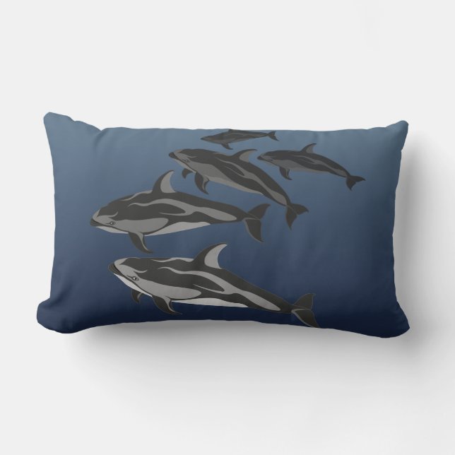 Dauphin Coussin blanc face dauphin lance oreiller (Recto)
