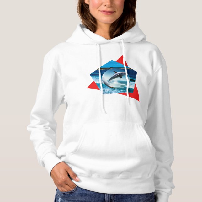 Dauphin Dansant Sur Les Vagues, Mesdames Sweat - s (Devant)